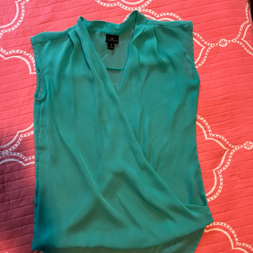 Worthington Sleeveless Aqua Blouse
